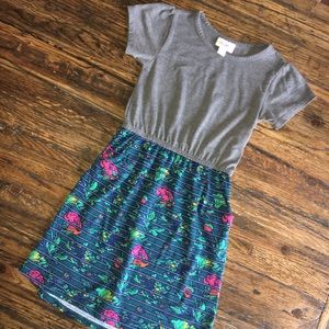 Lularoe girls mae dress size 6 floral light used